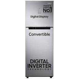 Samsung 236 L, 3 Star, Convertible, Digital Inverter with Display Frost Free Double Door Refrigerator (RT28C3733S8/HL, Silver, Elegant Inox, 2024 Model)