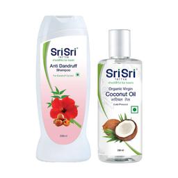 Sri Sri TATTVA shuddhta ka naam Anti Dandruff Shampoo, 200Ml & Sri Sri Tattva Organic Virgin Coconut Oil, 200ml