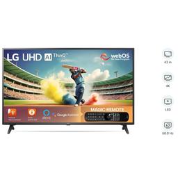 LG 108 cm (43 inches) 4K Ultra HD Smart LED TV 43UQ7550PSF (Ceramic Black)