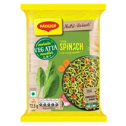 MAGGI Nutri-Licious Masala Veg Atta Noodles With Spinach In Every Noodle, 72.5 Grams (Pouch)
