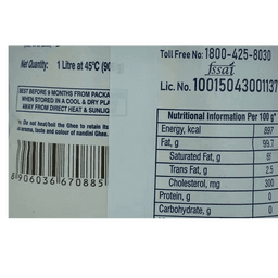 Nandini Pure Cow Ghee 1 L (Pouch)
