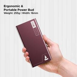 boAt Energyshroom PB300 Powerbank with 10000mAh Battery, 22.5w Fast Charging, 12-Layer Smart IC Protection, LED Indicators and Aluminum Alloy Casing(Burgundy)