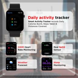 boAt Wave Lite Smart Watch w/ 1.69" (4.2 cm) HD Display, Sleek Metal Body, HR & SpO2 Level Monitor, 140+ Watch Faces, Activity Tracker, Multiple Sports Modes, IP68 & 7 Days Battery Life(Active Black)