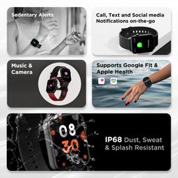 boAt Wave Lite Smart Watch w/ 1.69" (4.2 cm) HD Display, Sleek Metal Body, HR & SpO2 Level Monitor, 140+ Watch Faces, Activity Tracker, Multiple Sports Modes, IP68 & 7 Days Battery Life(Active Black)