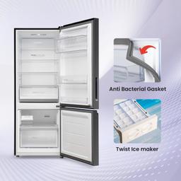 Haier 325 L, 3 Star, Convertible 14-in-1 Triple Inverter & Fan Motor Technology, with Display Frost Free, Bottom Mounted Double Door Refrigerator (HEB-333GB-P, GE Black, 2024 Model)