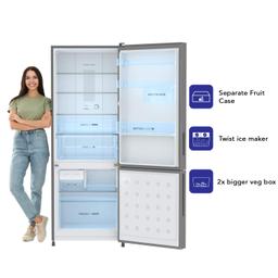 Haier 265 litres 3 Star Double Door Refrigerator, Mirror Glass HRB-3153PMG-P