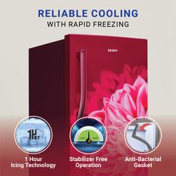 Haier 190 L, 4 Star, Direct-Cool Single Door Refrigerator (HED-204RDB-P, Red Dahelia, Base Stand Drawer, 2024 Model)