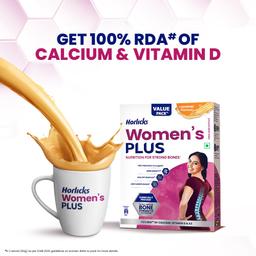 Horlicks Women's Plus Caramel Nutrition Drink 400 G Refill Pack, Nutrition For Strong Bones With 100% Daily Calcium & Vitamin D - No Added Sugar - Powder