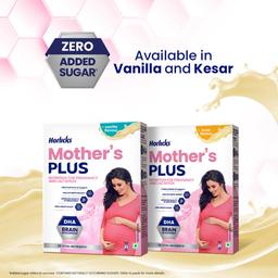 Horlicks Mother's Plus Vanilla 200g Refill, No Added Sugar | Protein Powder for Pregnancy, Breastfeeding | with DHA for Brain Development