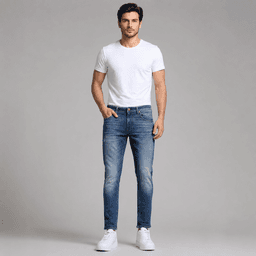 Premium Quality Blue Fade Brak Slim Fit Cropped Jeans – Stretchable