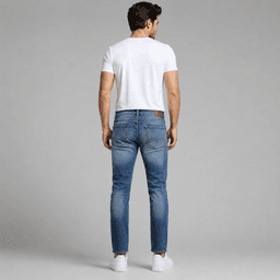 Premium Quality Blue Fade Brak Slim Fit Cropped Jeans – Stretchable