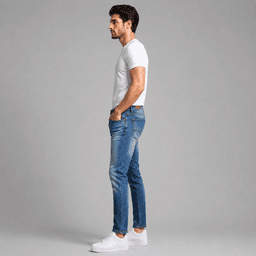 Premium Quality Blue Fade Brak Slim Fit Cropped Jeans – Stretchable