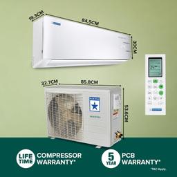 Blue Star 1.5 Ton 3 Star, 60 Months Warranty, Inverter Split AC (Copper, 5 in 1 Convertible, Turbo Cool, Energy Saver, Blue Fins, ID318YKU, White)