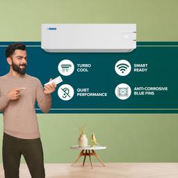 Blue Star 1.5 Ton 3 Star, 60 Months Warranty, Inverter Split AC (Copper, 5 in 1 Convertible, Turbo Cool, Energy Saver, Blue Fins, ID318YKU, White)