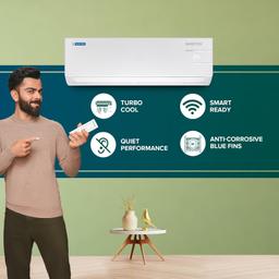 Blue Star 1 Ton 3 Star, 60 Months Warranty, Inverter Split AC (Copper, Convertible 5 in 1 Cooling, Multi Sensors,Blue Fins, Self Diagnosis, IE312YNU, White)
