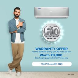 Blue Star 2 Ton 5 Star, 60 Months Warranty, Inverter Split AC (Copper, Convertible 5 in 1 Cooling, Multi Sensors, Dust Filter Blue Fins, Self Diagnosis, IC524DNUR,White)