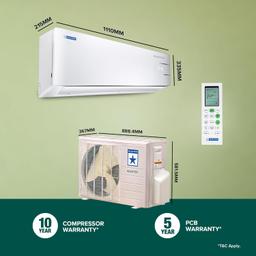 Blue Star 2 Ton 3 Star, 60 Months Warranty, Inverter Split AC (Copper, Convertible 5 in 1 Cooling, Auto Defrost, Dust Filters, Blue Fins, IE324YNU, White)