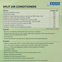Blue Star 2 Ton 3 Star, 60 Months Warranty, Inverter Split AC (Copper, Convertible 5 in 1 Cooling, Auto Defrost, Dust Filters, Blue Fins, IE324YNU, White)