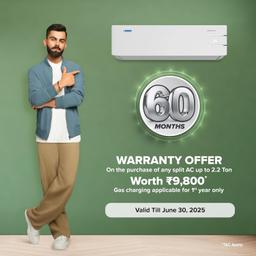 Blue Star 2 Ton 3 Star, 60 Months Warranty, Inverter Split AC (Copper, Convertible 5 in 1 Cooling, Auto Defrost, Dust Filters, Blue Fins, IE324YNU, White)
