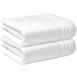 100% Cotton Bath Towel Pack of 2 , Large Size , Super Soft Bath Towels Men & Women,& Sri Sri Tattva Almond Honey Soap,100g Pack of 2