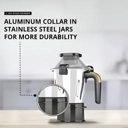 Havells Hexo Plus 1100 watts 4 Jar Mixer Grinder I 2.5 Kg Double Ball Bearing Copper Motor & Polycarbonate Jar, Lids with Lock