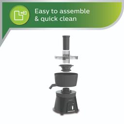 Philips HL7579/00 600W Turbo Juicer Mixer Grinder with 3 Jars -Blend and Carry, Nutri Juicer Jar, Multi Purpose jar