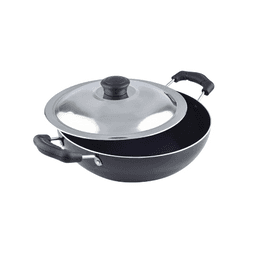N-DURAA  Non-Stick Kadai with SS Lid, Set of  4 pc Medium & Small