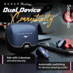 Boult x Mustang Derby Newly Launched Truly Wireless in Ear Earbuds with 100H Playtime, Built-in App Support, Dual Device Pairing, Quad Mic ENC, 45ms Low Latency, IPX5 Ear Buds TWS Bluetooth 5.4