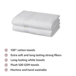 Ex- 100% Cotton Pack of 2  Bath Towel,Large Size (White)