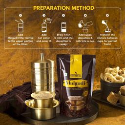 Continental Malgudi Filter Coffee 500gm Pouch | (80% Coffee - 20% Chicory) | Traditional South Indian Filter Coffee Powder | Freshly Roasted Ground Coffee