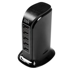 Itek WCH005 5 Port USB Desktop Wal & 2 piece Philips Portable Home USB Night Lights Combo