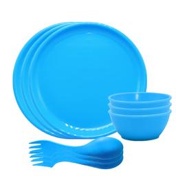 Unbreakable Plates with Spoons ,Bowl ,& - 100% Food Grade Plate for (Set of 9pc)
