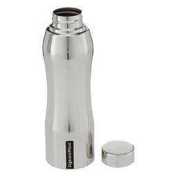 SignoraWare Lock 'N' Store Square 520ml and Signoraware Stainless Steel Fridge Water Bottle Matte Finish, 750ml/30mm, Silver