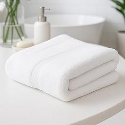 100% Cotton  Bath Towel Large (White) + Prepaid Card