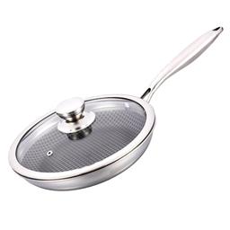 N-Duraa Triply Stainless Steel Honey Comb Set of 7 with Glass Lid (Fry Pan 220 MM + Fry Pan 240  + Kadai 220 MM + Kadi 240mm + Kadi 260mm  + Concave tawa 250mm  + Dosa Tawa 290mm )