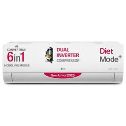 LG 1.5 Ton 5 Star DUAL Inverter Split AC (Copper, AI Convertible 6-in-1, VIRAAT Mode, Faster Cooling & Energy Saving, 4 Way Swing, HD Filter with Anti-Virus Protection, US-Q19YNZE, White)