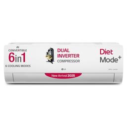 LG 1.5 Ton 3 Star DUAL Inverter Split AC (Copper, AI Convertible 6-in-1, VIRAAT Mode, Diet Mode+, Faster Cooling & Energy Saving, HD Filter with Anti-Virus Protection, US-Q18JNXE, White)