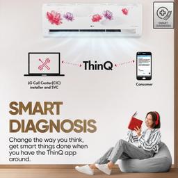 LG 1.5 Ton 5 Star, Wi-Fi, Energy Manager+, DUAL Inverter Split AC (Copper, AI+ Convertible 6-in-1, Diet Mode+, 4 Way Swing, HD Filter with Anti-Virus Protection, US-Q19FWZE, White Floral)