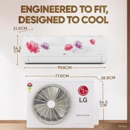LG 1.5 Ton 5 Star, Wi-Fi, Energy Manager+, DUAL Inverter Split AC (Copper, AI+ Convertible 6-in-1, Diet Mode+, 4 Way Swing, HD Filter with Anti-Virus Protection, US-Q19FWZE, White Floral)