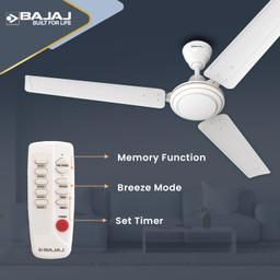 Bajaj Frore Turbo 1200 MM BLDC Ceiling Fan For Home | Remote Control Operated | 5 Star Rated | Energy Saving | Lightweight Ceiling Fan | High Speed | Anti Corrosive Blacdes 【White】