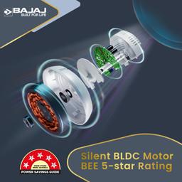 Bajaj Frore Turbo 1200 MM BLDC Ceiling Fan For Home | Remote Control Operated | 5 Star Rated | Energy Saving | Lightweight Ceiling Fan | High Speed | Anti Corrosive Blacdes 【White】