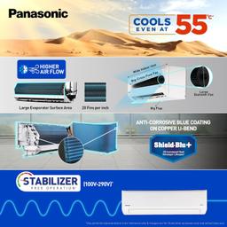 Panasonic 1.5 Ton 4 Star Premium Wi-Fi Inverter Smart Split AC (Matter Enabled, Higher Airflow, Copper Condenser, 7in1 Convertible, True AI, 4-Way, PM 0.1 Filter, CS/CU-NU18AKY4WX, White)
