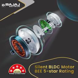 Bajaj Classico Sleek Wood 1200MM (48") BLDC Ceiling Fans For Home | BEE 5 Star Rated Energy Efficient Ceiling Fan | Sleek Compact Design | Wooden Finish | RF Remote 【Walnut Wood】