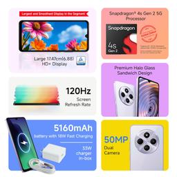 Redmi A4 5G (Sparkle Purple, 4GB RAM, 64GB Storage) | Global Debut SD 4s Gen 2 | Segment Largest 6.88in 120Hz | 50MP Dual Camera | 18W Fast Charging