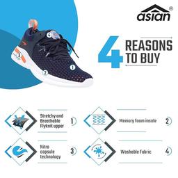 ASIAN Men's Creta-12 Men's Running Shoes with Breathable Knitted Upper | Gym,Training, Running Shoes for Men's & Boy's