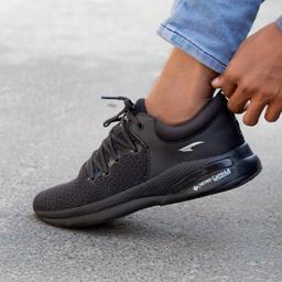 Asian Brand Men's Creta-12 Laced Sports Shoes (F.Black)