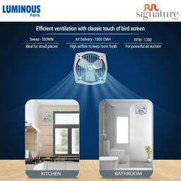 RR Signature Vento With Guard (300 MM) 12 inches Exhaust Fan For Kitchen with Powerful Motor, High Air Thrust, Sturdy Bird Guard.