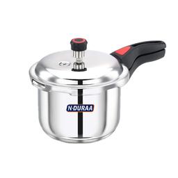 N-Duraa Stainless Steel Pressure Cooker with Outer Lid  Combo 5ltr and 2ltr