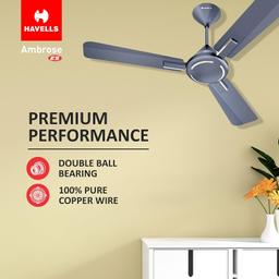 Havells 1200mm Ambrose ES Ceiling Fan|Premium Finish, Decorative Fan, Elegant Look, High Air Delivery, Energy Saving, 100% Pure Copper Motor