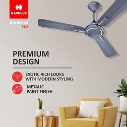 Havells 1200mm Ambrose ES Ceiling Fan|Premium Finish, Decorative Fan, Elegant Look, High Air Delivery, Energy Saving, 100% Pure Copper Motor